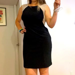 MSK black and bejeweled cocktail dress NWT